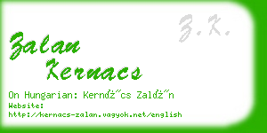 zalan kernacs business card